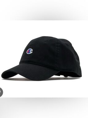 Champion Black Cap with Small Embroidered Logo